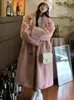 Women's Fur Faux Fur Manteau a col long epaissi pour femme fourrure integree protection de l'environnement automne hiver 231205
