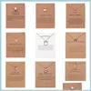 Pendant Necklaces Pearl Animal Circle Pendant Choker Necklace With Paper Card Fashion Female Clavicle Chain Jewelry For Women Wholesal Dhbnq