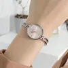 Montres-bracelets rétro rond quartz mini cadran simple montres-bracelets décontractées de luxe bracelet en acier inoxydable horloge à la mode pour montre étanche femmes