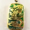 Superbe pendentif et collier en Jade vert dragon 18KGP pour hommes, superbe, 215y