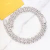 Fashion Design Cuban Chain 9mm Width Solid Silver Chain Ice Out Moissanite Cuban Link Chain Mans Hip Hop Necklace