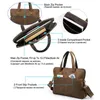 Briefcases CONTACT'S Genuine Leather Men Briefcase Vintage Laptop Handbag Casual Shoulder Bag Large Capacity Messenger for 13''16'' 231205