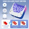 Nail Dryers 54W Rechargeable Lamp Cordless LED Dryer UV Light for Nails Wireless Gel Polish Machine With Automatic Sensor 231204