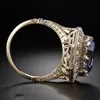 Cluster Ringe Mengyi Gold Farbe Verlobung Ehering Geometrische Quadratische Zirkonia Retro Einzigartige Art Deco Frauen291k