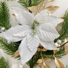 Décorations de Noël Simulation de linteau d'aiguille de pin de rotin décoration de baies de fleurs feuilles d'or tenture murale intérieure 231205