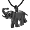 Lkj9743 cor preta forma de elefante com parafuso segurar cinzas memorial urna medalhão pet cremação jóias para cinzas animais lembrança255j