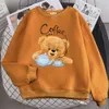 Sweats à capuche pour femmes Rue décontracté vêtements de sport pour femmes pause café ours en peluche faisant du café sweat à capuche imprimé cordon de serrage ample et doux pull à col rond 231205