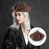 Berets Womens Beret Hat Black Cap Dekorativa hattar Artistmålare Veil Kvinnor