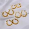 Brincos de argola de aço inoxidável para mulheres luxo banhado a ouro em 2023 tendências piercing jóias presente de natal aretes