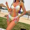 Sexy Costume Multicolor Sheer Sexy Bodystockings Fishnet Women's Underwear Beachwear Bathing Suit Erotic Lingerie Porno Costumes