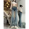 Jeans da donna a vita alta svasati impiombati 2023 pantaloni in denim slim retrò Harajuku Streetwear Lady Boot Cut