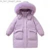 Para baixo casaco 4-12 anos crianças parka snowsuit inverno quente jaqueta para meninas casaco moda longo com capuz crianças outerwear criança menina roupas q231205