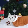 Hundkläder Cat Dog Christmas Outfit Pet Costume Cape Cat Clothing Cloak With Xmas Hat Söt älg för katter och valp Jul Pet Dress Up 231205