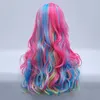 New cos wig Girls' long hair Anime wig Curly hair Color trend wig