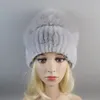Шапка-бини/кепка, русская женская зимняя шапка из натурального меха, женская теплая вязаная шапка из натурального меха кролика рекс, шапка-бомбер из натурального лисьего меха, шапка из меха кролика рекс 231204