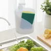 Liquid Soap Dispenser And Sponge Holder 550ml Multifunctional Manual Sink Countertop Organizer For Home Bathroom Bar Kitchen