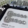 Falska naglar handgjorda silverkedja diamantfot manikyr slit nagel falsk lapp färdig bit kan tas bort och återanvändas 231205