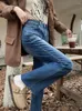 Jeans pour femmes 2000s vêtements Y2K mode lavé bleu pantalon fendu pour femmes vêtements droite coréenne décontractée dame denim pantalon Ropa Mujer