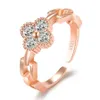 Koreańska słodka moda designerska pierścienie zespołu dla kobiet CZ CZ Lśniący Kryształ Otwarty Srebrny Rose Gold Bling Diamond Love Ring 322T