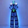 LED Robot Costume RGB Change Color LED Clothing Helmet Stilts Walker Robot283h