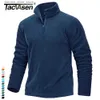 Herentruien TACVASEN 1/4 Rits Kraag Lente Fleece Truien Heren Warme Sweatshirts Ademend Casual Sport Wandelen Coltrui Tops Q231205