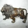 Mässing Crafted Human Antique Decoration Collectable Home Decorations Feng Shui Brass Lion Sculpture Statue179e