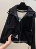Jaquetas femininas outono inverno com capuz jaqueta coreano bolso solto casaco básico para mulher 2023 casual windbreak feminino