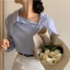 Damskie bluzki biuro dama praca niebieskie koszule w paski kobiety szczupła moda blusas mejr de moda 2023 Spring Button Długie rękawy