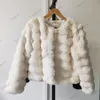 Women's Fur Faux Fur Manteau en fausse fourrure pour femme mode coreenne cardigan combine en plumes chaudes manteau d'exterieur court pour femme 231205