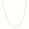 Collana a maglie a catena Figaro da donna sottile in oro giallo 14 carati massiccio 2 mm 18 253D