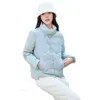 Jaquetas femininas 2023 inverno feminino para baixo manga longa gola botão jovem senhora elegante casacos quente leve outerwear