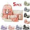 Schooltassen 5-delige sets Harajuku Kawaii Kids Schoolrugzak Leuke damesrugzak Boekentas Laptoptas voor tienermeisjes Studententas Rugzak 231204