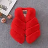 Gilet enfants filles fausse fourrure gilet automne hiver mode épais chaud coloré gilet vêtements d'extérieur pour enfants bébé fille vêtements de noël 231204