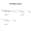 Lunettes de soleil Cadres Hommes d'affaires Titane Lunettes Cadre Personnalisé Myope Hyperopique Lentille Rectangle Demi Mâle Ultraléger Lunettes de Prescription