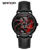 Armbandsur Top Brand Sanda Original Men's Quartz Waterproof Sport Watch Luxury Leather Watches for Men Fashion Male Gift