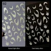 Çıkartma Çıkartmaları 3D Yansıtıcı Tırnak Altın Pırıltısı Fransız Çizgi Çizgileri Dalga Geometrisi DIY Sanat Süslemeleri Manikür Kaydırıcıları 231204