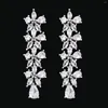 Boucles d'oreilles de collier Ensemble de bijoux Unique Dubai Bridal 4 pièces CZ Cumbic Zirconia 2 couches pour femmes accessoires de fête de mariage mariée