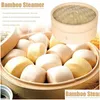 Double Boilers 1 Set Of Bamboo Food Steamer Ered Dumpling Basket Reusable Drop Delivery Home Garden Kitchen Dining Bar Cookware Dhjy7