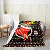 Blankets Christmas Throw Blanket Santa Claus Christmas Elk Fuzzy Blanket for Sofa Couch Flannel Blanket for Kids Boy Girl Year's Gift 231204