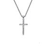 Collier avec pendentif en forme de croix de jésus catholique, bijoux Hip Hop, en acier titane plaqué or, nouvelle collection 2023