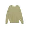 Women's Sweaters Crochet Mohair Sweater Women Textured Crew Neck Jumper Wool Blended