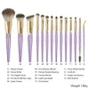 14 фиолетовых сверл для волос снежной лисы в комплекте с набором мягкого макияжа, лазерная кисть для теней для век, красота