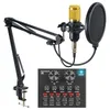 Microfones BM800 Professional Condenser Microphone Kits V8 Sound Card Karaoke with Stand USB Mic Live Streaming 231204