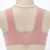 Yoga roupa larga alça de ombro fechamento frontal sutiã de algodão para mulheres copo fino push up senhoras sem fio feminino ginásio esporte roupa interior plus size