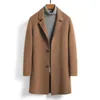 Men's Wool Blends Korean Version 100 Pure Doublesided Coat Mediumlength Fashionable Simple Highend Men Winter 231205