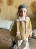 Jackor Honeycherry Girls Fashion Thicked Imitation Lamb Wool Jacket Vinter vadderade varma kläder för 231204