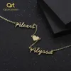 Fashion Custom Names Heart Symbol Halsband Rostfritt stål hängande uttalande Personlig choker för kvinnor gåva guldsmycken Q112508