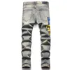Men's Jeans designer spring and summer new style special fashion hole worn patchwork medium waist men's denim pants L5R3