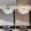 Fantastica lampada da soffitto girevole in vetro con sfera a bolle unica, diametro 20 pollici, in ottone dorato e vetro soffiato trasparente, piccolo lampadario per camera da letto, studio, bagno