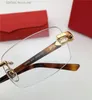 Nouvelle vente claire petite lentille carrée monture sans monture branches en acétate lunettes optiques hommes et femmes style d'affaires lunettes modèle 0287OA